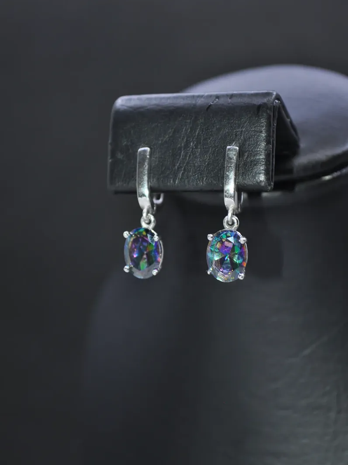 Aretes Ovalados Plata Topacio Místico 3