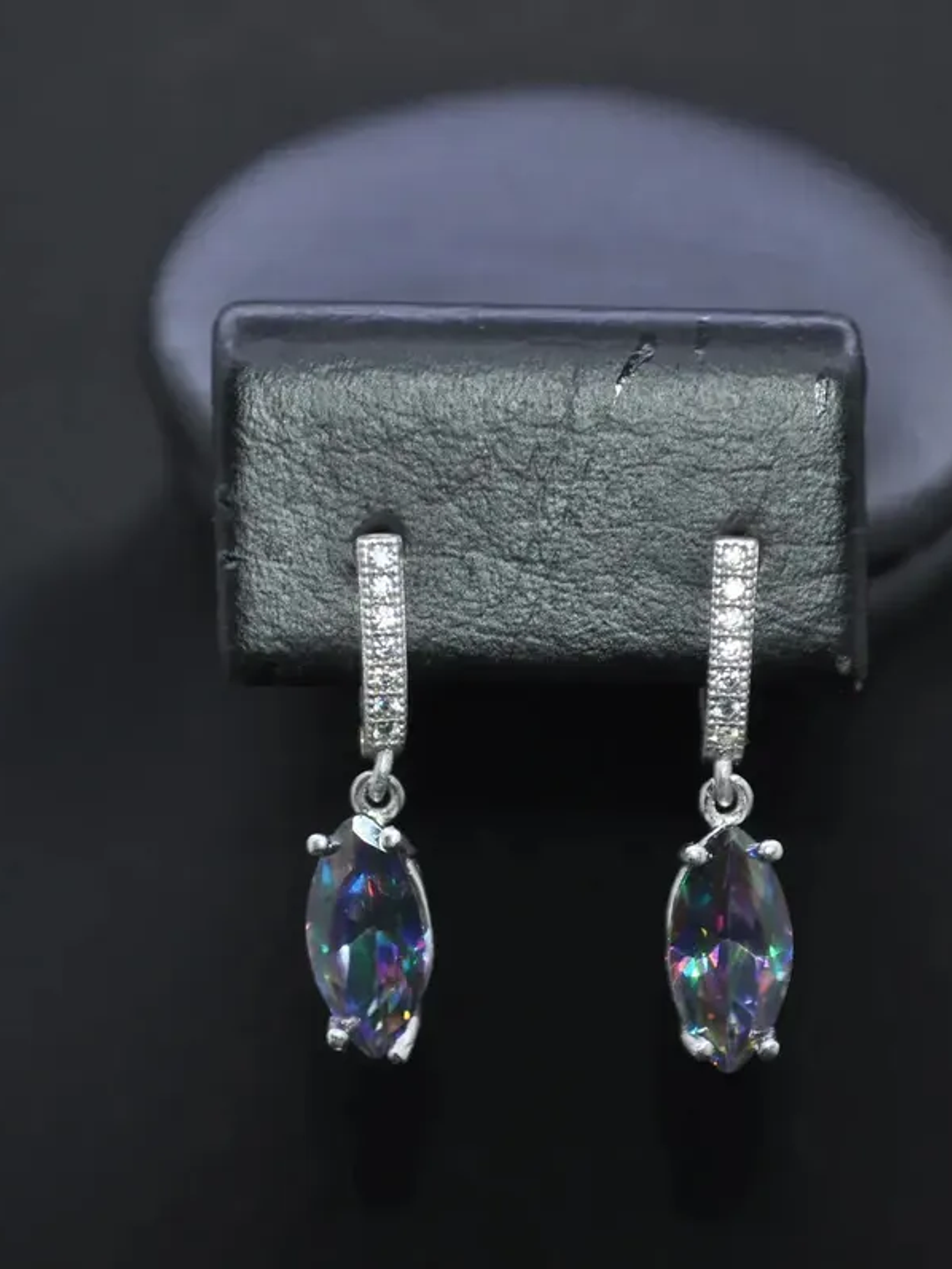 Aretes De Piedra Turca Topacio Místico En Plata 2