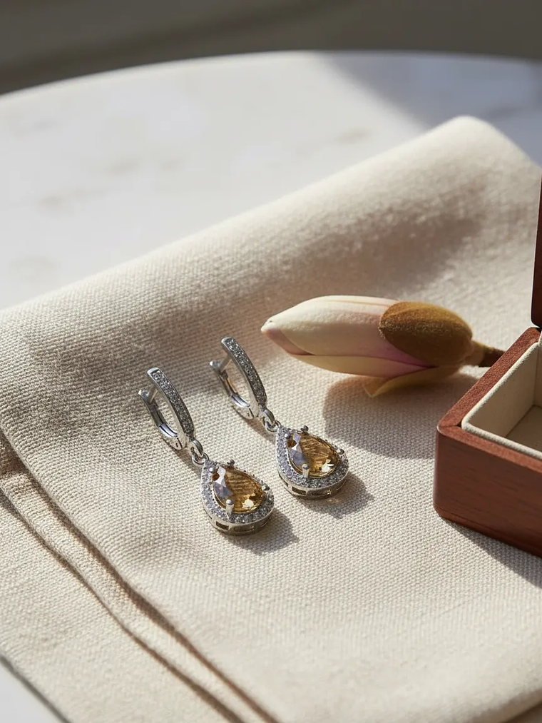 Aretes En Forma De Gota Con Piedra Sultanita 1