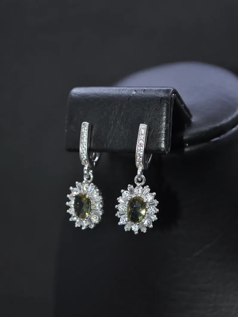 Aretes Ovalados Sultanita Y Circón En Plata De Ley 925  3