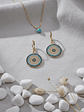 Aretes Colgantes Ojo Turco Con Circones Plateados - Miniatura 2