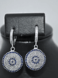 Aretes Colgantes Ojo Turco Con Circones Plateados - Miniatura 6