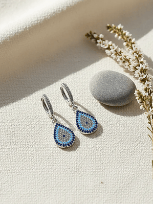Aretes En Forma De Gota Con Ojo Turco