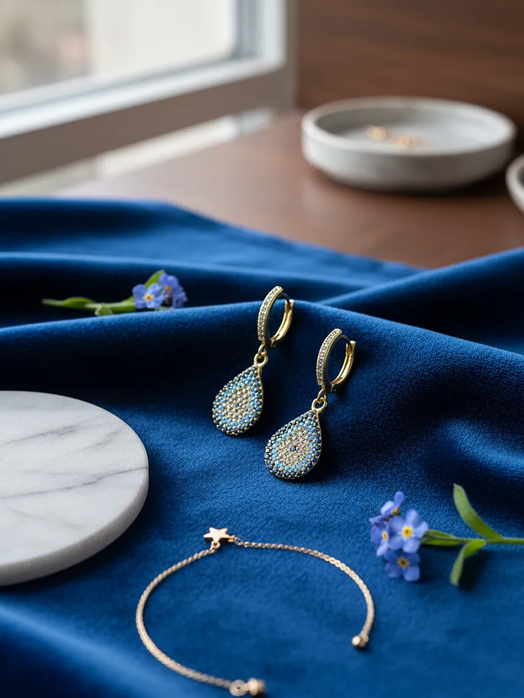 Aretes En Forma De Gota Con Ojo Turco 4