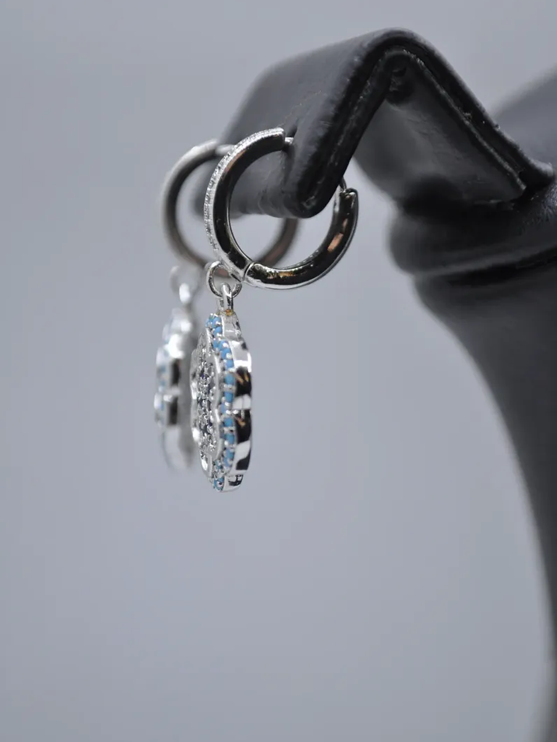 Aretes De Flor Con Ojo Turco Y Circones Turquesa Y Azul 3