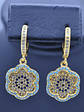 Aretes De Flor Con Ojo Turco Y Circones Turquesa Y Azul - Miniatura 5