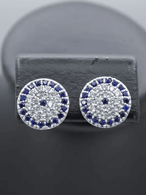 Aretes De Ojo Turco Con Circones Azules