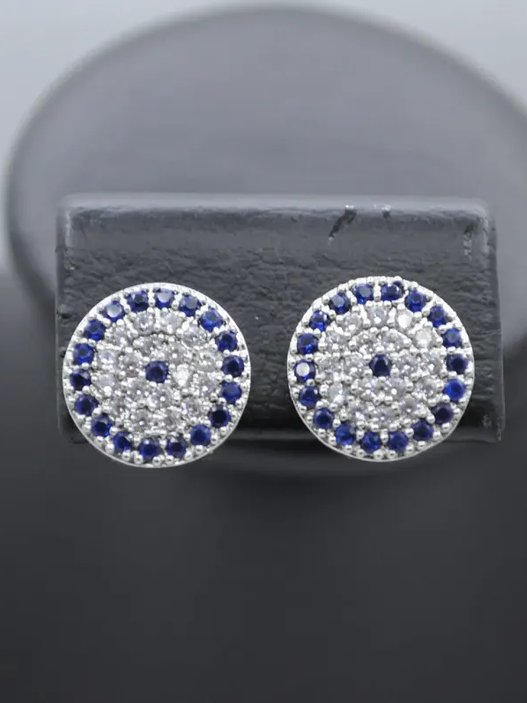 Aretes De Ojo Turco Con Circones Azules 2