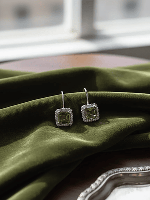 Aretes Cuadrados Piedra Turca Sultanita Y Circones