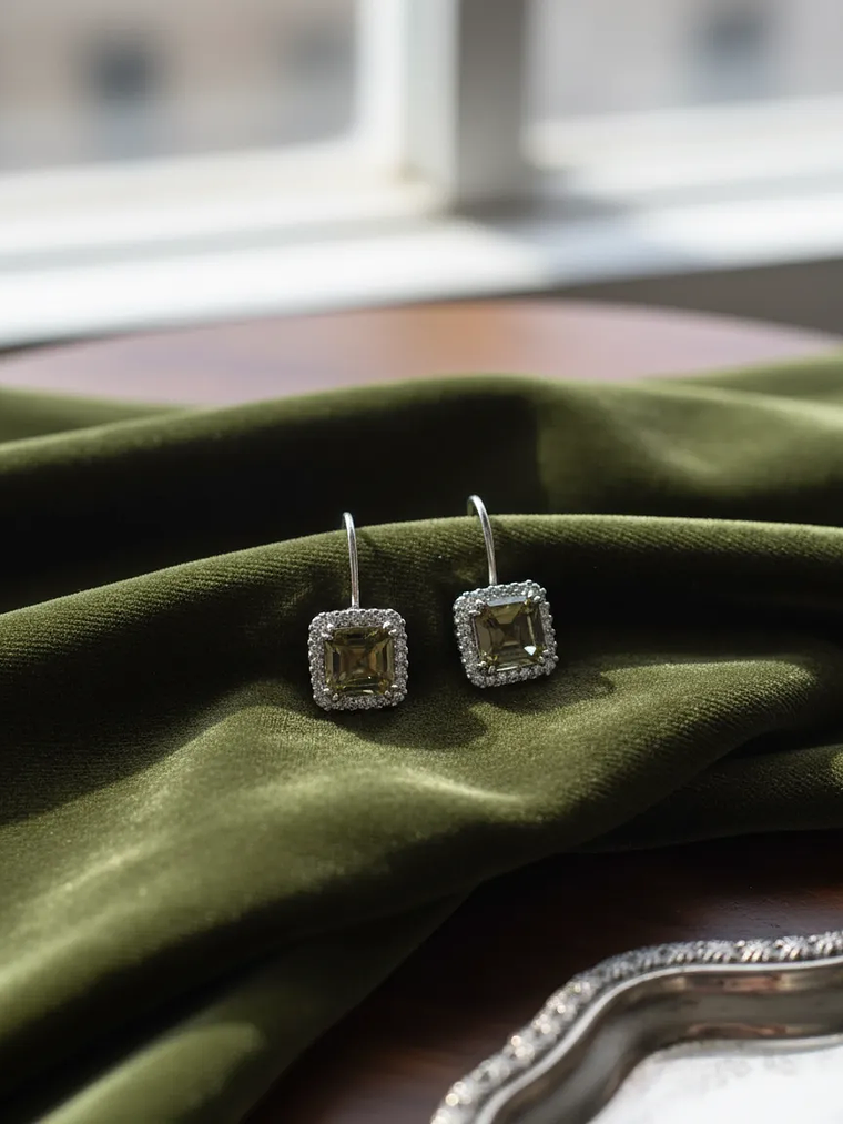 Aretes Cuadrados Piedra Turca Sultanita Y Circones 1