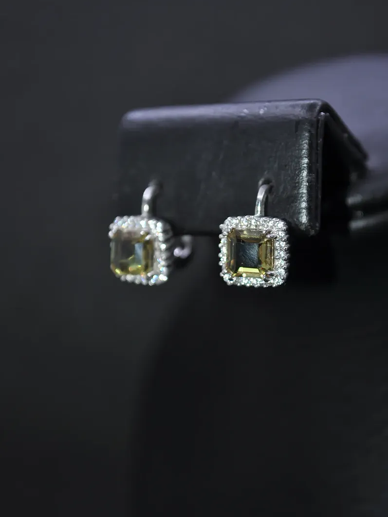 Aretes Cuadrados Piedra Turca Sultanita Y Circones 3