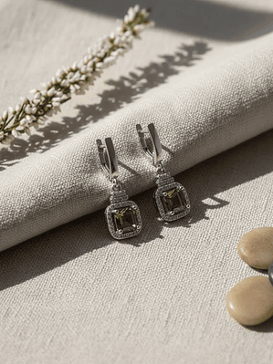 Aretes Cuadrados con Piedra Turca Sultanita