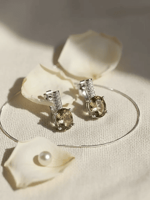 Aretes Ovalados con Circones y Sultanita