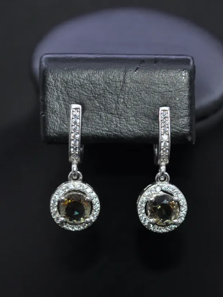 Aretes Redondos Con Sultanita Piedra Que Cambia De Color 2