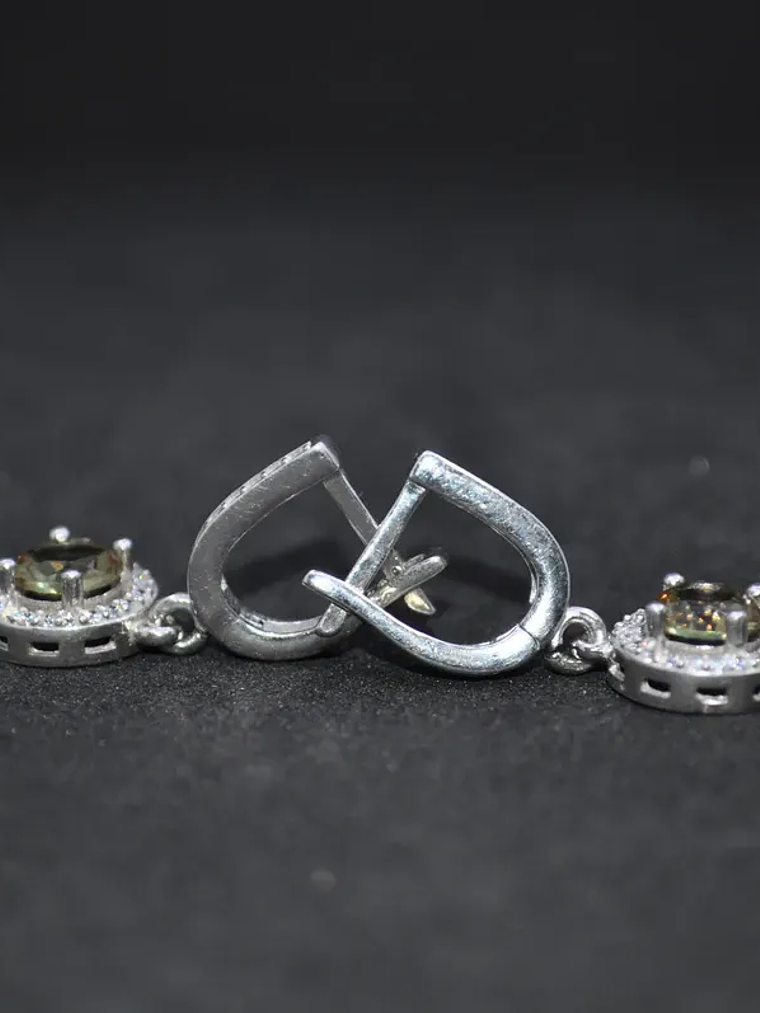 Aretes Redondos Con Sultanita Piedra Que Cambia De Color 4