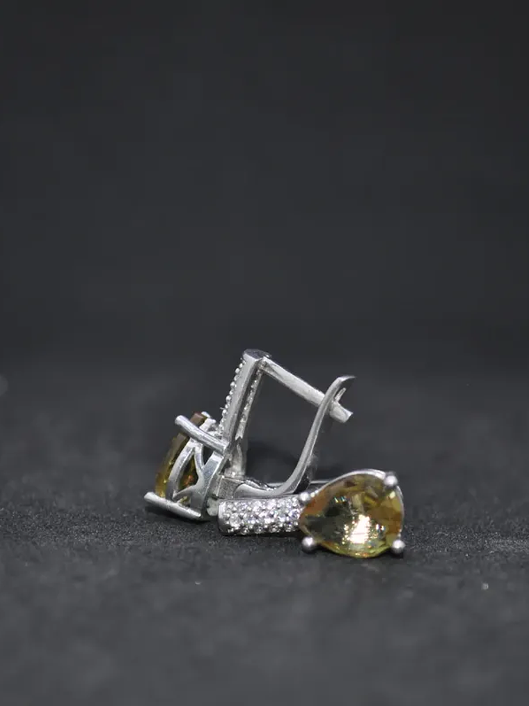 Aretes En Gota Con Piedra Que Cambia De Color 4