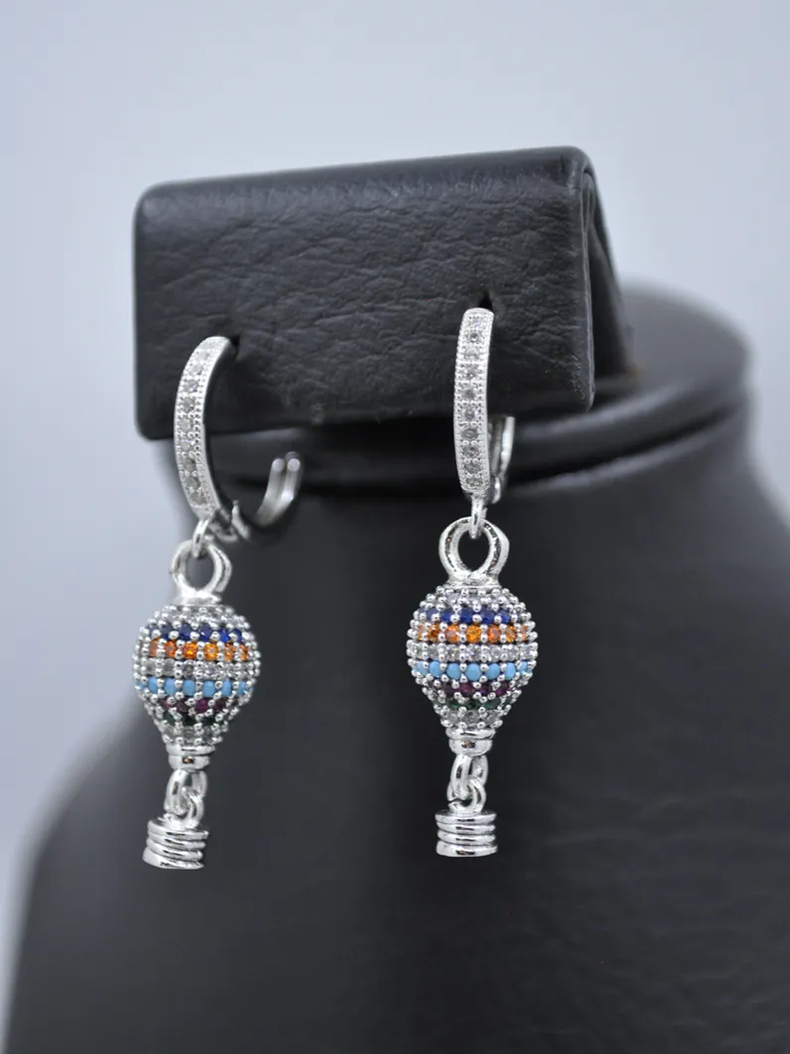 Aretes Candonga Globo Aerostático Con Circones Multicolor 3