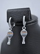 Aretes Candonga Globo Aerostático Con Circones Multicolor - Miniatura 3