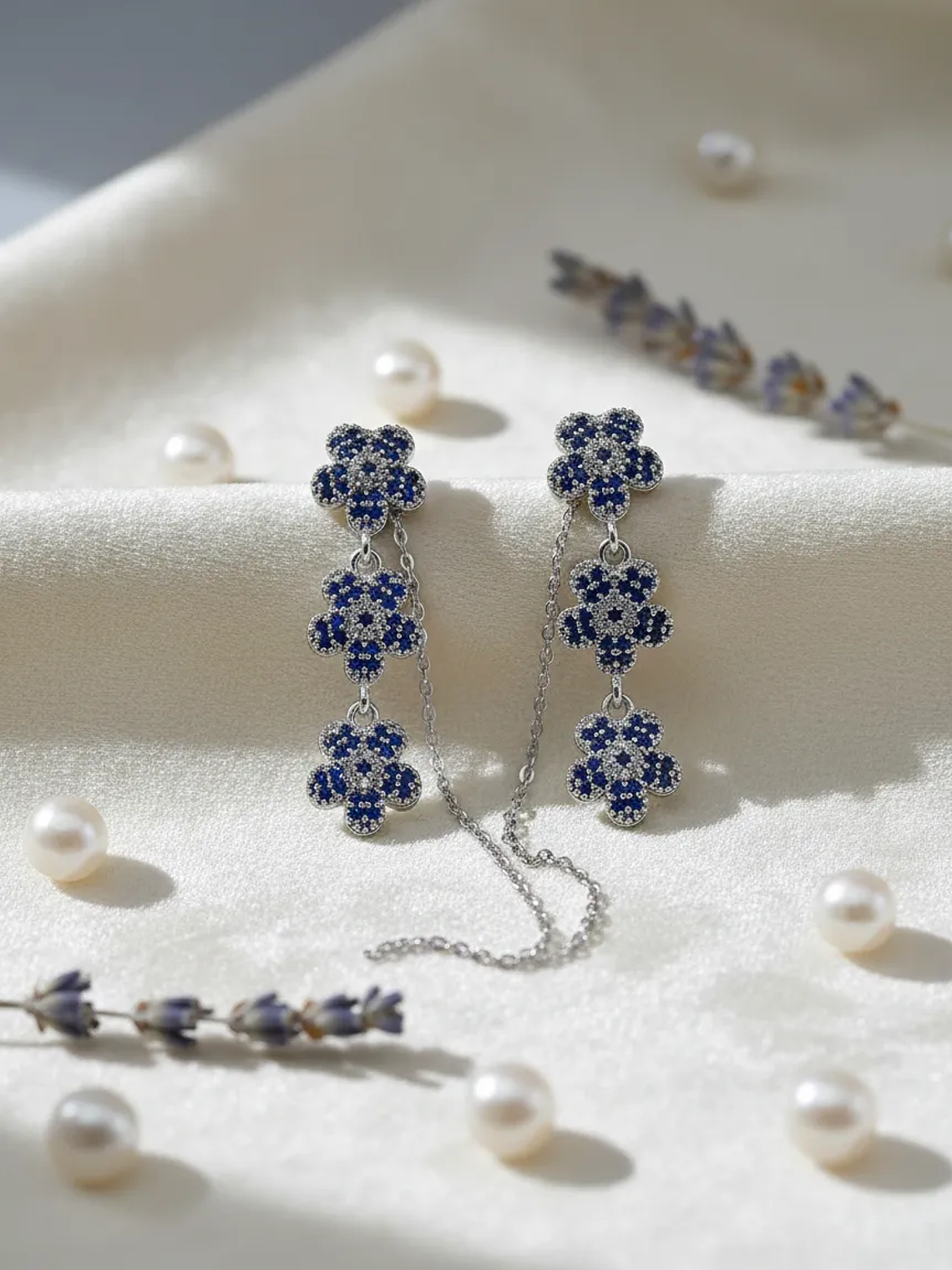 Aretes Tipo Topo Con Diseño De Flores 1