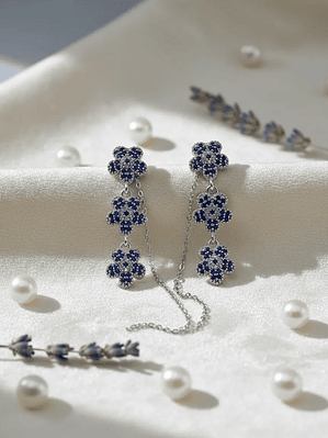 Aretes Tipo Topo Con Diseño De Flores