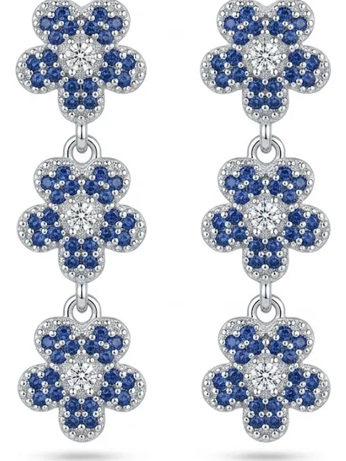 Aretes Tipo Topo Con Diseño De Flores 3