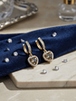 Aretes Dorados Forma Corazón Con Piedra Sultanita Y Circones - Miniatura 1