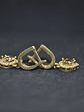 Aretes Dorados Forma Corazón Con Piedra Sultanita Y Circones - Miniatura 5