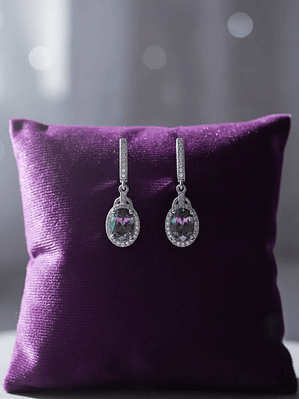 Aretes Plata En Plata Topacio Místico Elegantes