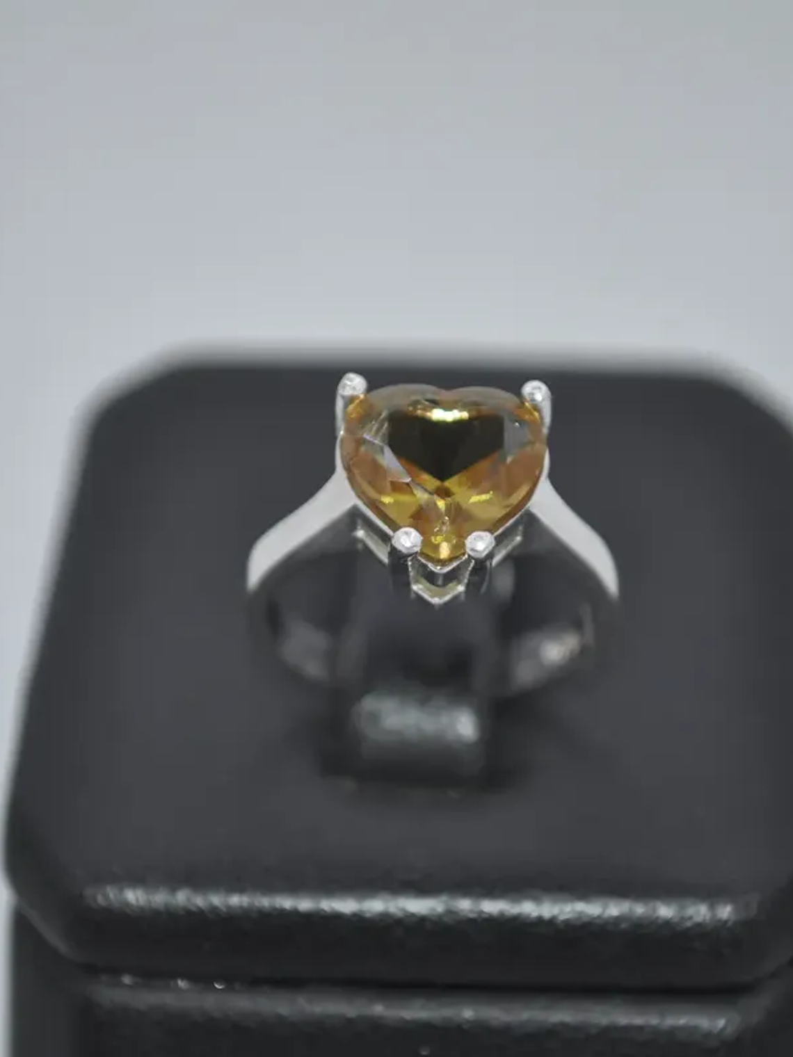 Bello Anillo De Corazón En 925 Plata Con Sultanita 2