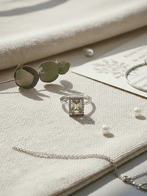 Bello Anillo Rectangular En 925 Plata Con Sultanita Y Circones