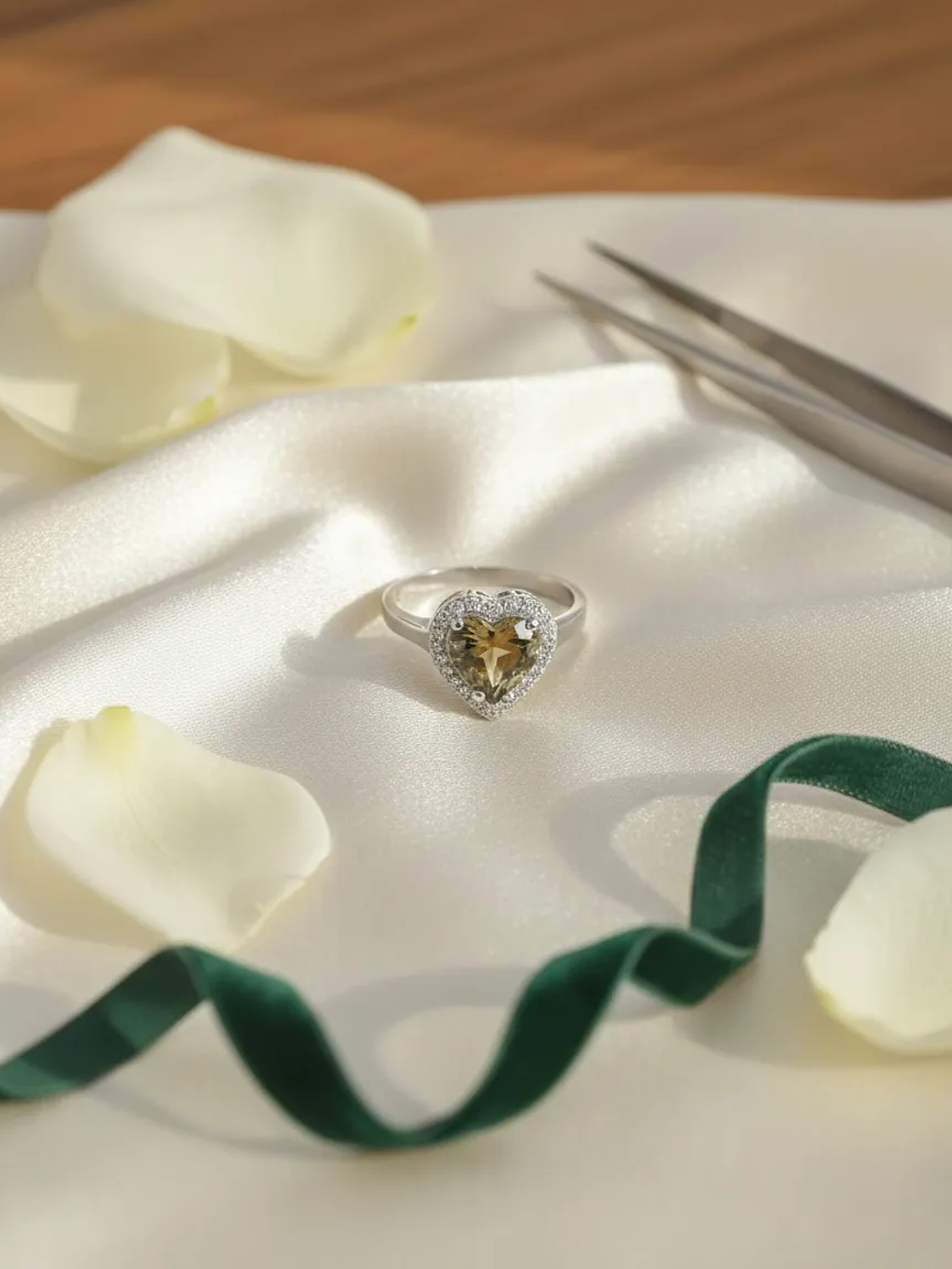 Anillo En Forma De Corazon Grande Con Sultanita En Plata 1