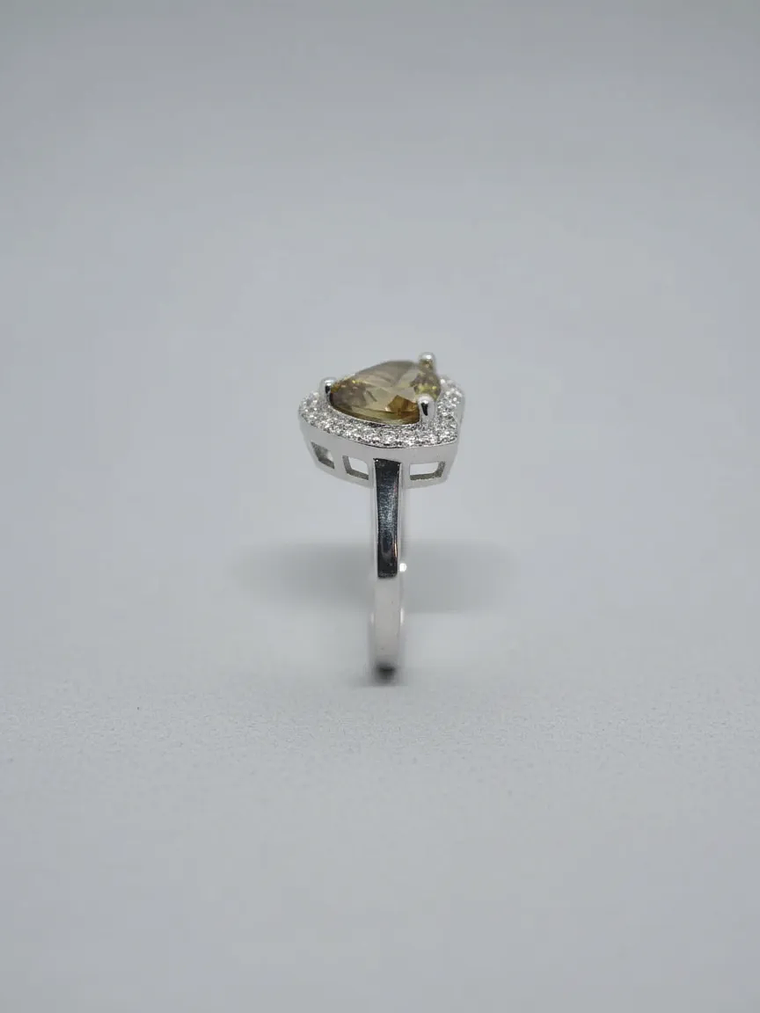 Anillo En Forma De Corazon Grande Con Sultanita En Plata 3