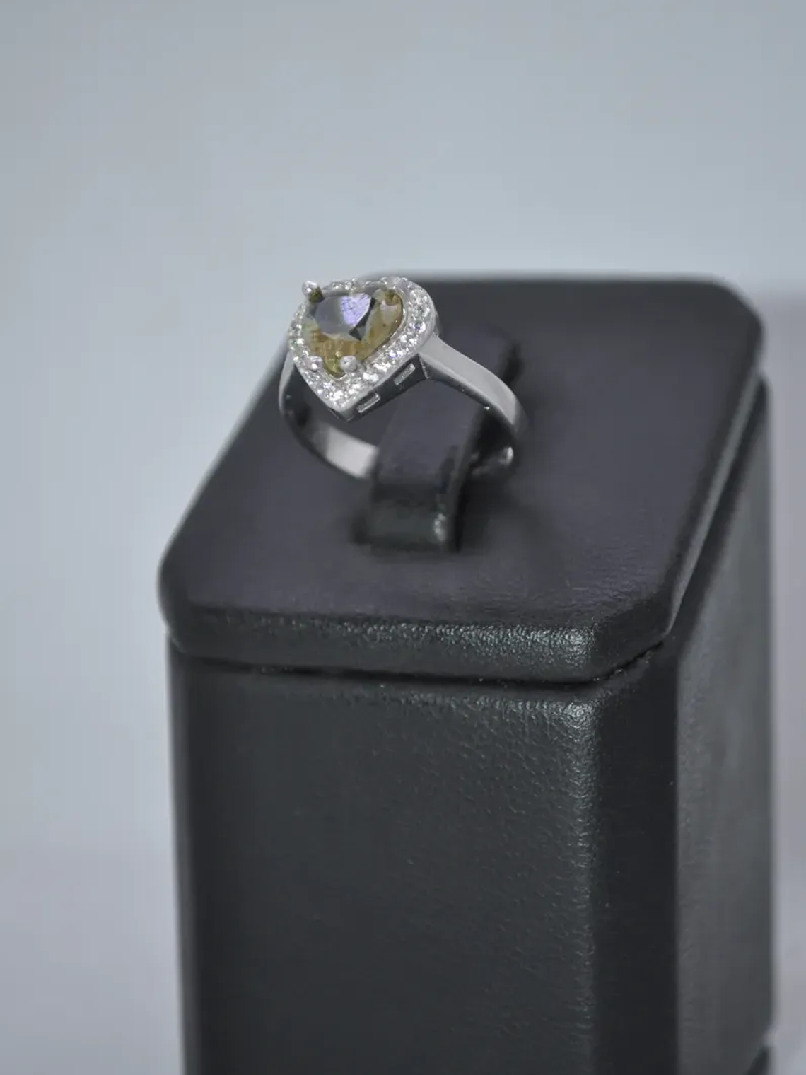 Anillo En Forma De Corazon Grande Con Sultanita En Plata 5