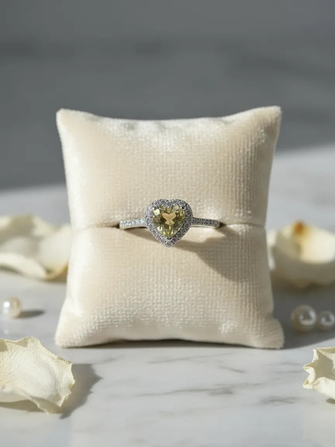 Anillo En Forma Corazón Pequeño Piedra Sultanita Y Circones 1
