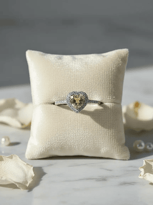 Anillo En Forma Corazón Pequeño Piedra Sultanita Y Circones