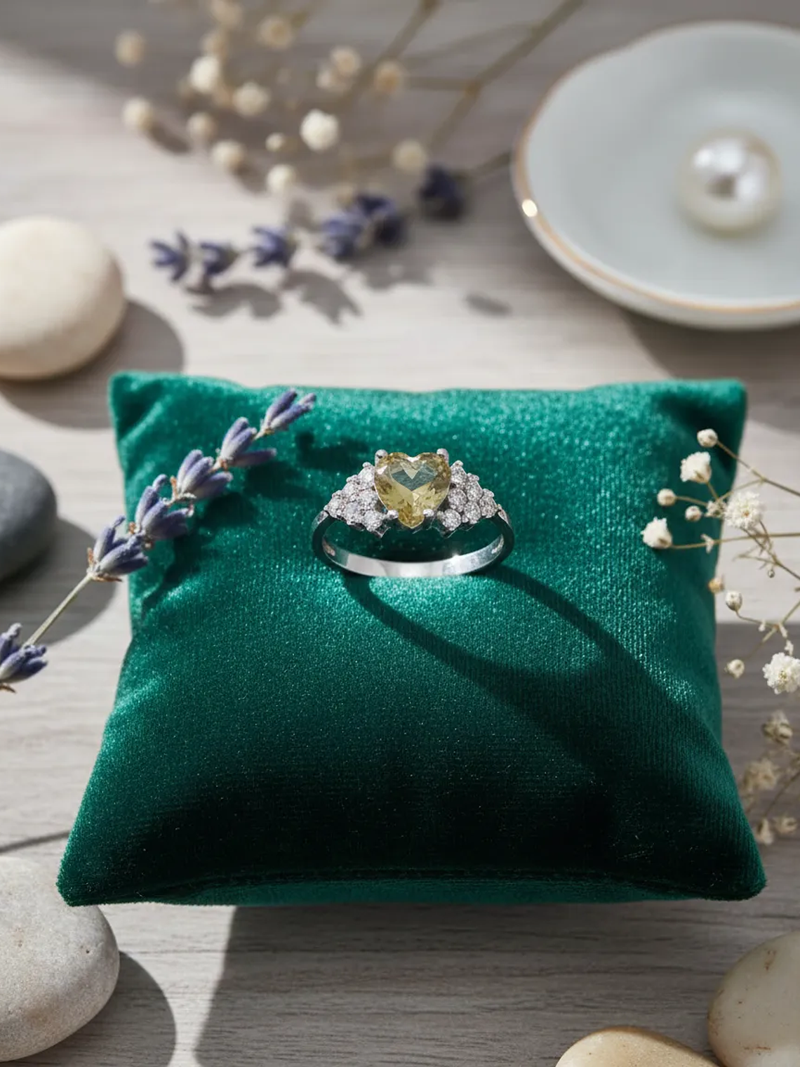 Anillo En Plata En Forma De Corazón Con Piedra Turca 1