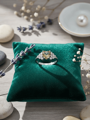 Anillo En Plata En Forma De Corazón Con Piedra Turca