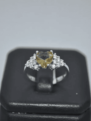 Anillo En Plata En Forma De Corazón Con Piedra Turca
