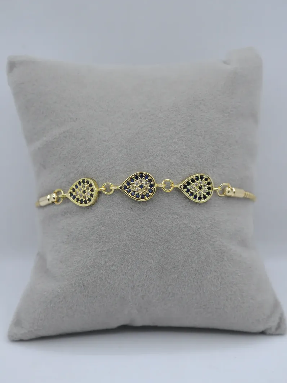 Pulsera con Tres Ojos Turcos en Forma de Gota Ajustable 2