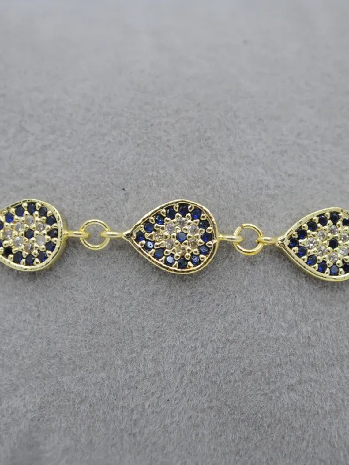 Pulsera con Tres Ojos Turcos en Forma de Gota Ajustable 3