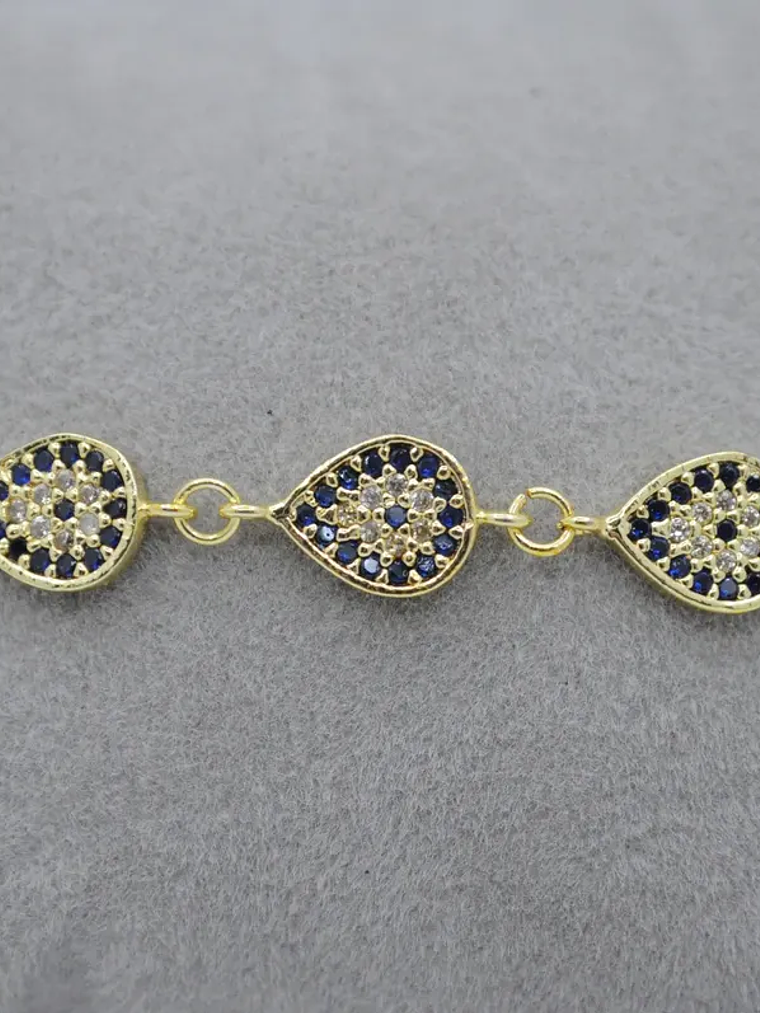 Pulsera con Tres Ojos Turcos en Forma de Gota Ajustable 3