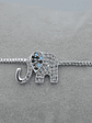Pulsera Con Elefante De Acero Bañado En Rodio - Miniatura 3