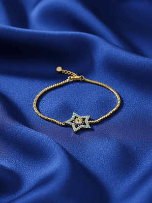 Pulsera Delicada Con Forma De Estrella Y Ojo Ajustable
