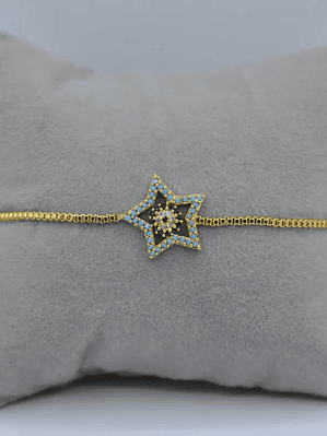 Pulsera Delicada Con Forma De Estrella Y Ojo Ajustable