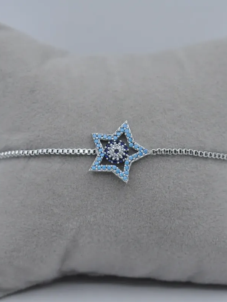 Pulsera Delicada Con Forma De Estrella Y Ojo Ajustable 6