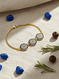 Pulsera Con Tres Ojos Turcos Ajustable Con Circones - Miniatura 1