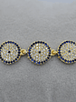 Pulsera Con Tres Ojos Turcos Ajustable Con Circones - Miniatura 3