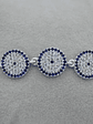 Pulsera Con Tres Ojos Turcos Ajustable Con Circones - Miniatura 7