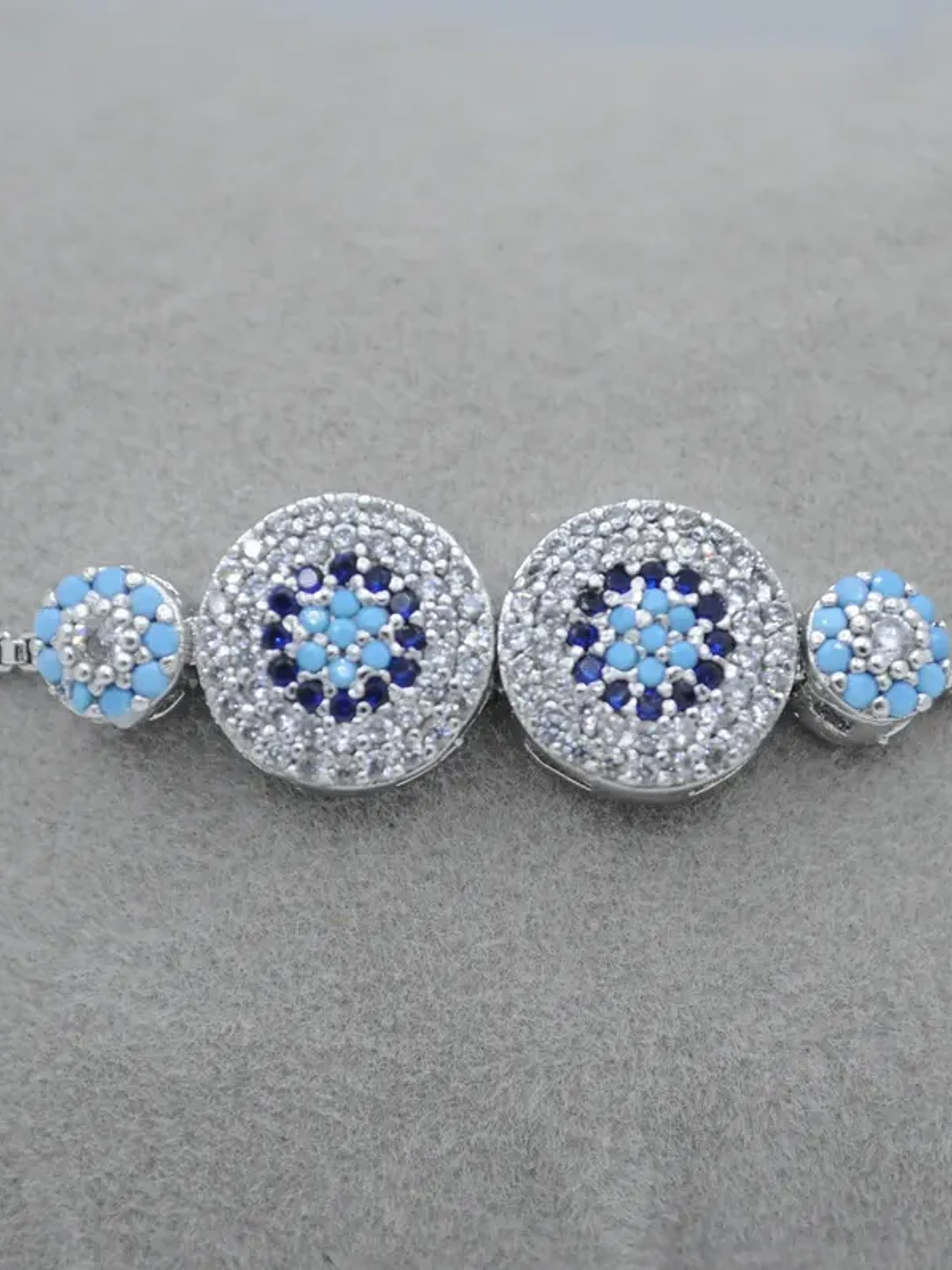 Pulsera De Ojos Turcos Ajustable Con Circones Mujer 3