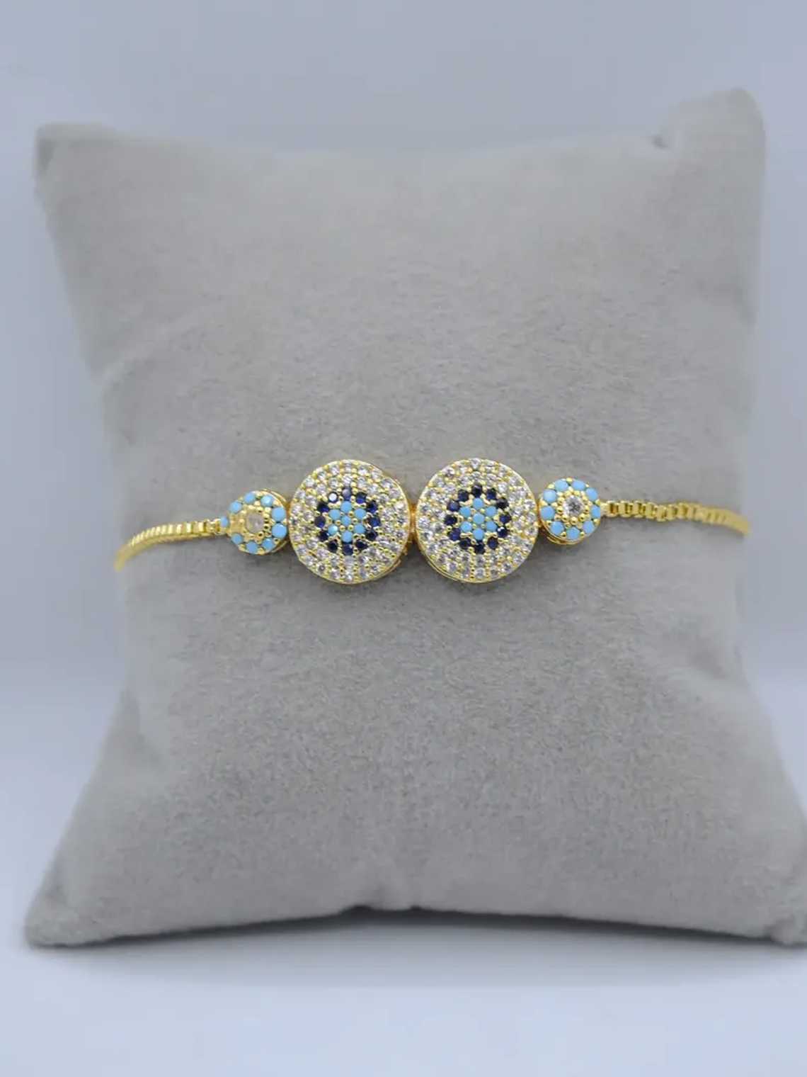 Pulsera De Ojos Turcos Ajustable Con Circones Mujer 6